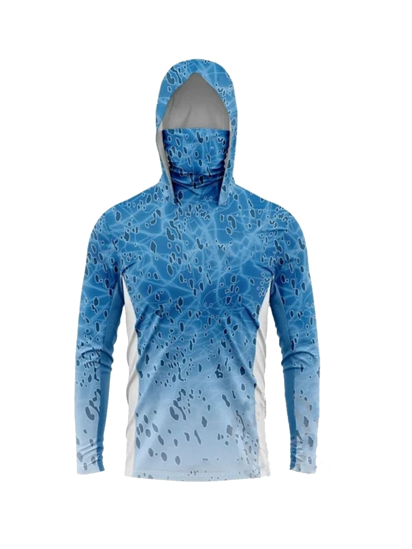 Fishing Mask Sun Protection - Herren Langarm-Anglerhoodie mit Maske, UV-Schutzkleidung, Fischerei-Shirt,