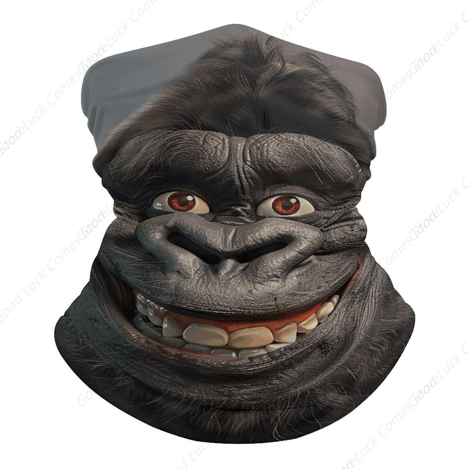 Fishing Mask Sun Protection - Smiling Gorilla Foto-Bandana, Sommer-Gesichtsmaske, kühlende Halsmanschette,