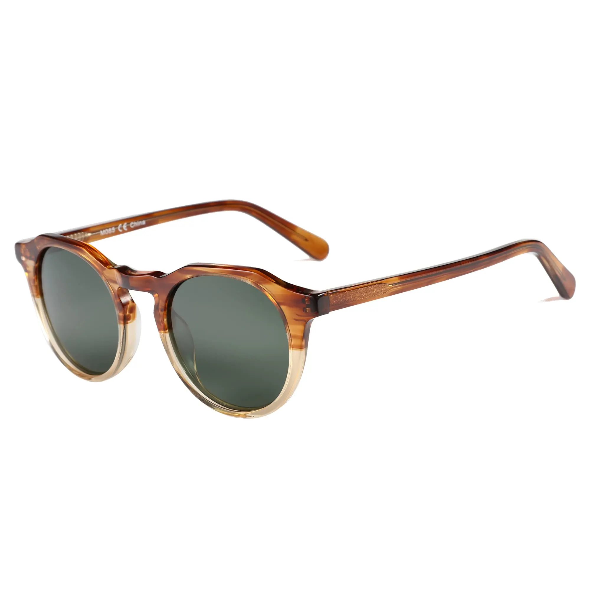 Fishing Sunglasses Polarized - BLUEMOKY Polarisierte UV400-Schutz-Sonnenbrille, Acetat, Vintage, rund,