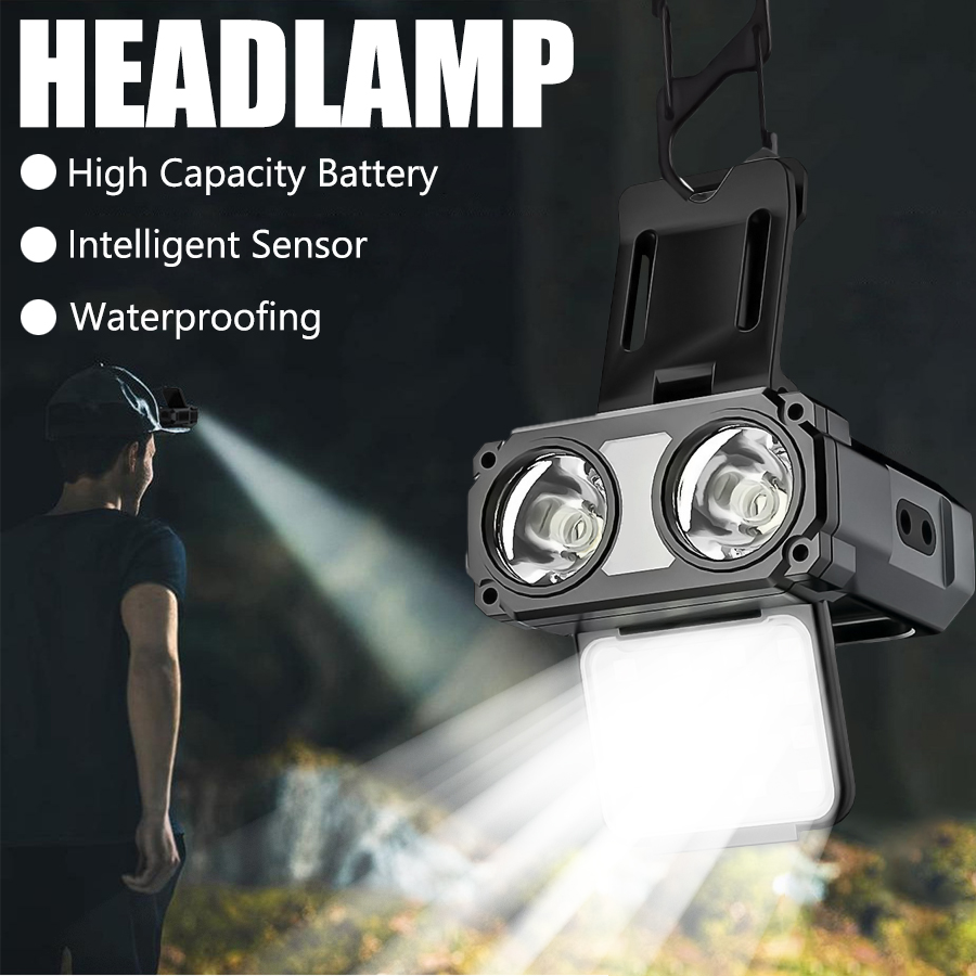 Fishing Hat - Sensor COB LED Scheinwerfer Kappe Clip