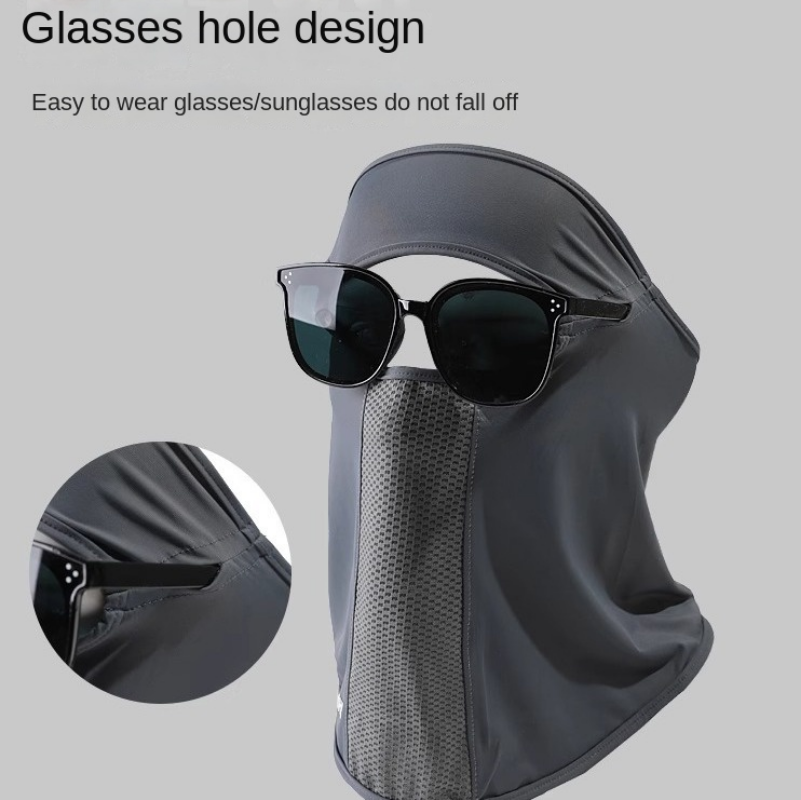 Fishing Mask Sun Protection - Sommer-Eisseide-Maske Anti-UV Sonnenschutz Nackenschutz mit Brillenloch