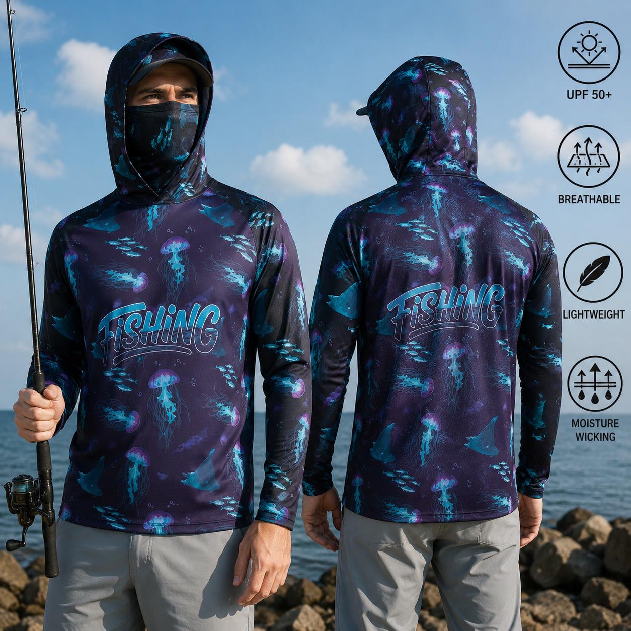 Angelshirt mit Kapuze für Herr – Fishing Mask Sun Protection Bewertung und Preis